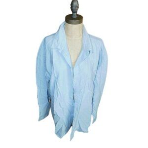 Beach Lunch Lounge Size XL Blue Button Down 3/4 Sleeve Top